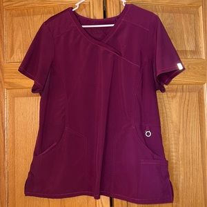 Women’s Infinity maroon scrub top. Size XL